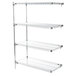 A Metro chrome wire shelving add-on unit with three shelves.