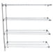 A Metro Super Erecta chrome wire shelving add on unit with four shelves.