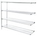 A chrome Metro Super Erecta wire shelving add on unit with three shelves.