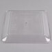 A clear plastic lid for a Fineline clear plastic square cater tray.