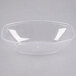 A clear plastic oval Luau bowl with round edges.
