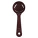 A reddish brown Carlisle plastic portion spoon with a short handle.