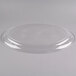 A clear plastic Fineline oval catering tray lid.