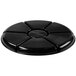 A Fineline black plastic round tray with six rows of circular compartments.