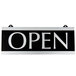 A black and white Headline Sign with white text that says "Open" and "Closed"