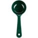 A Carlisle forest green plastic measuring spoon with a short handle.