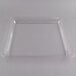 A clear Fineline square plastic catering tray with a clear plastic lid.