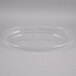A clear plastic oval Fineline Cater Tray.