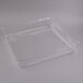 A clear plastic square dome lid for a Fineline square tray.