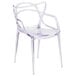 A Flash Furniture clear polycarbonate outdoor side chair.