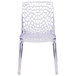 A Flash Furniture clear polycarbonate chair with a patterned design.