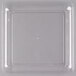 A clear square plastic container with a small hole in the center.