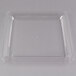 A clear plastic Fineline square catering tray with a clear lid.