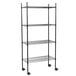 A 360 Office Furniture black metal shelving unit with casters.