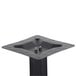 A black square BFM Seating counter height table base with two bolts.