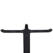 A black metal BFM Seating cross table base with a 4" column.