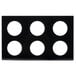 A black rectangular Cal-Mil collar with six white circles.