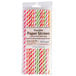 A package of Creative Converting jumbo paper straws with colorful stripes.