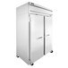 A Beverage-Air Horizon Series stainless steel reach-in freezer with two solid doors.