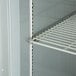 A metal shelf and a wire rack inside a Beverage-Air Horizon Series reach-in freezer.