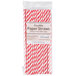 A package of red and white striped paper straws with a Creative Converting label.