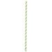 A package of 24 Creative Converting jumbo paper straws with green and white stripes.