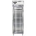 A Continental 26" Glass Door Reach-In Freezer with a stainless steel exterior.