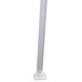 A white metal pole with a white handle.