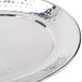 An American Metalcraft stainless steel oval hammered tray on a white background.
