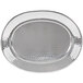An oval stainless steel tray with a hammered texture.