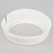 A white plastic Tablecraft salad dressing dispenser collar with beige "Fat Free Italian" lettering.
