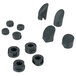 A set of black plastic AvaMix hole covers for ISB10 immersion blenders.