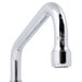 A T&S chrome wall mount faucet with a 4-arm handle.