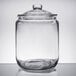 A Choice 2 gallon clear glass jar with a lid.