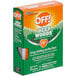 A box of 12 SC Johnson OFF! Deep Woods Insect Repellent towelettes.