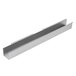 A stainless steel rectangular metal piece with a long handle.
