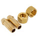 Brass threaded nut and washer set for a T&S wall mount faucet.