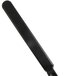 A black plastic tool with a long rectangular blade and a white handle.