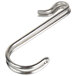 A close-up of a Metro stainless steel hook with a hook on the end.