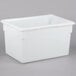 A white Cambro poly food storage box with a lid.