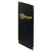A black Menu Solutions Royal Select menu cover with gold corners and text.