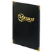 A black leather Menu Solutions Royal Select menu cover with gold writing.