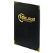 A black leather-like Menu Solutions menu cover with gold text reading "Royal Select"