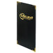 A black leather-like Menu Solutions Royal Select menu cover.