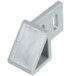 A grey plastic bracket with a square hole.