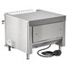 A stainless steel Vollrath conveyor toaster with a cord and wire plugged in.