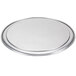An American Metalcraft heavy weight aluminum circular pizza pan with a wide rim.