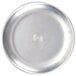 An American Metalcraft aluminum pizza pan with a white circle and a circle in the middle.