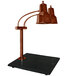 A Hanson Heat Lamps smoked copper carving station with dual bulbs on a black surface.