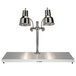 A Hanson Heat Lamps stainless steel carving station with heated base and two lamps.